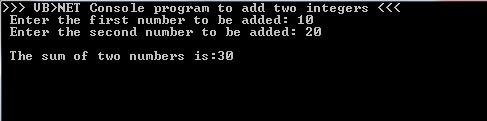 VB.Net Add Two Integers